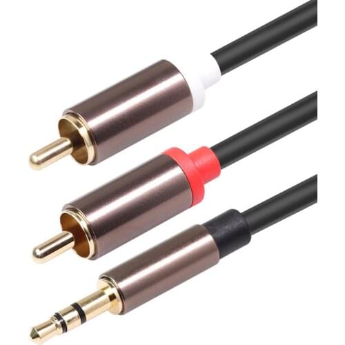 3.5mm jack Cable 2 RCA Male to 3.5 mm Male Audio Cable Headphone Splitter Aux Cable for Speaker Amplifier DVD VCD Player Theater