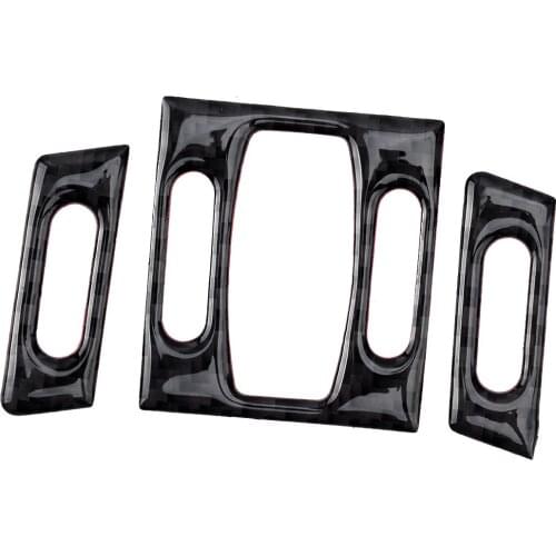 3Pcs/Set Central Air Vent Outlet Trim Cover Car Black Carbon Fiber Fit For BMW 5 Series E60 2004 2005 2006 2007 2008 2009 2010
