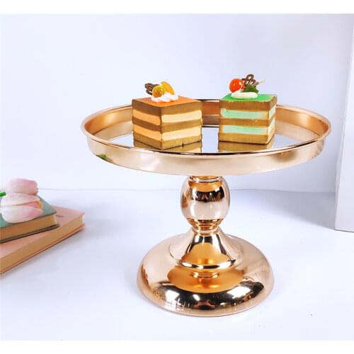 30/25/20cm Metal Gold Mirror Cake Stand Wedding Party Table Cupcake Dessert Pastry Display Tray Decorative Food Storage Plates