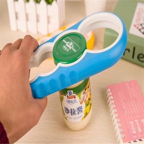 4 In 1 Gourd-shaped Can Opener Multifunction Purpose Screw Cap Jar Openers Bottle Lid Grip Wrench Cooking Tools Random Color