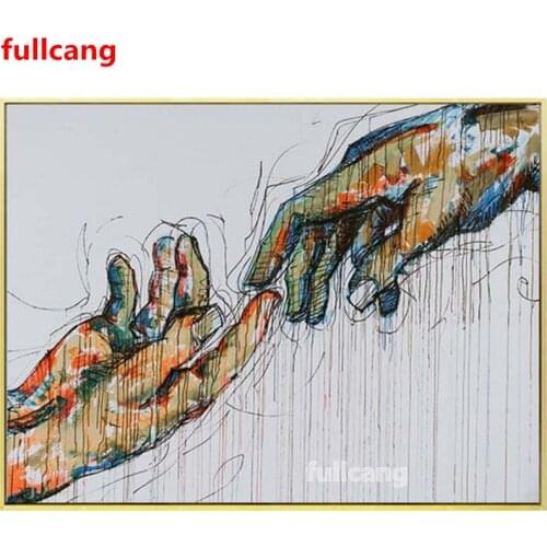 Abstract Graffiti Canvas Painting Full Drill Diamond embroidery lover hands DIY Diamond Painting Diamond mosaic art JX2322