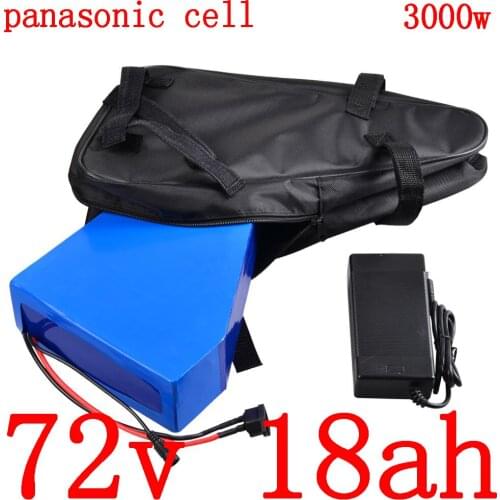 72V 2000W 3000W electric bicycle battery 72V 18AH electric bike Battery 72V lithium battery use panasonic cell with 5A charger