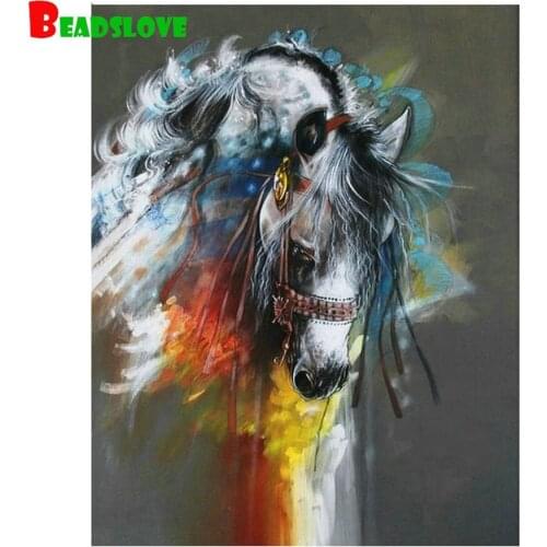 5D Full Square Diamond Painting Animal Horse Cross Stitch DIY Home Decoration Diamond Embroidery Mosaic Handmade Gift Full Kits