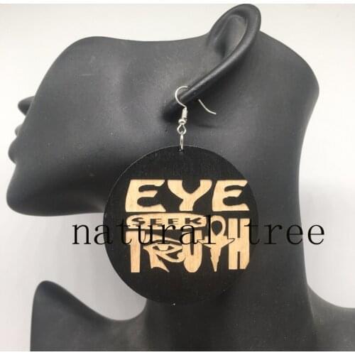 Free shipping!! Eye seek truth Wooden Earrings
