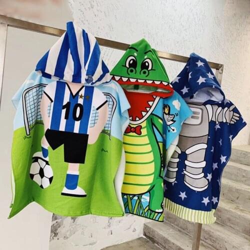 Baby Bath Towel Children Cartoon Bath Cloak Bathrobe Kids Hooded Towel Poncho Unicorn Mermaid Bathrobe for Girl Boy Swimming