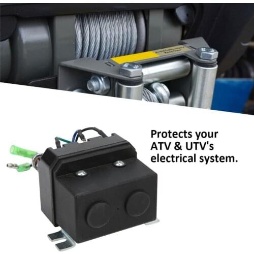 Electric Winch Relay Universal Replacement Black 1500-5000LB Winch Control Solenoid for ATV Trailer Recovery Off Road Winch