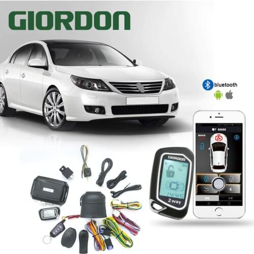 GIORDON 2 way car alarm pke keyless entry lcd pager display vibration alarm universal car auto keyless entry system dc12v
