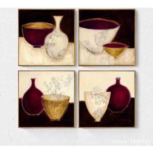 Cotton no frame pastoral bowl still life canvas printings oil painting printed on cotton home wall art decoration picture