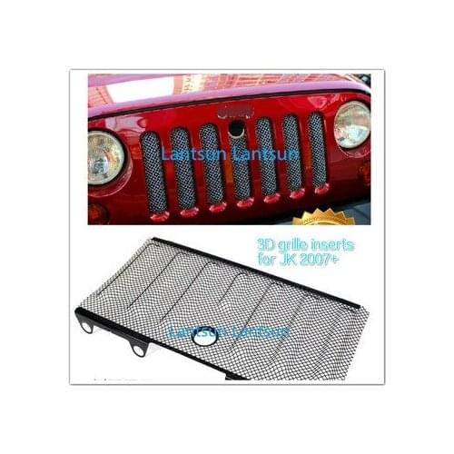 J031 4x4 for auto accessories 2007~2015 wrangler jk 3D insect nets mesh grille black with holes steel for auto products LANTSUN