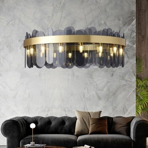 Living room lamp chandelier new post-modern creative glass lamps light luxury dining room lamp chandelier designer models