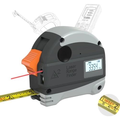 30M Laser Rangefinder + 5M Anti-fall Steel Tape Metric and Inch Tape measure High Precision Distance Meter