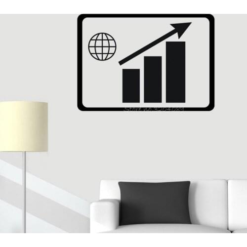 Office Business Graph Wall Sticker Corporate and personal and Team performance Rising graphic Teamwork Office Decor Decal EB196
