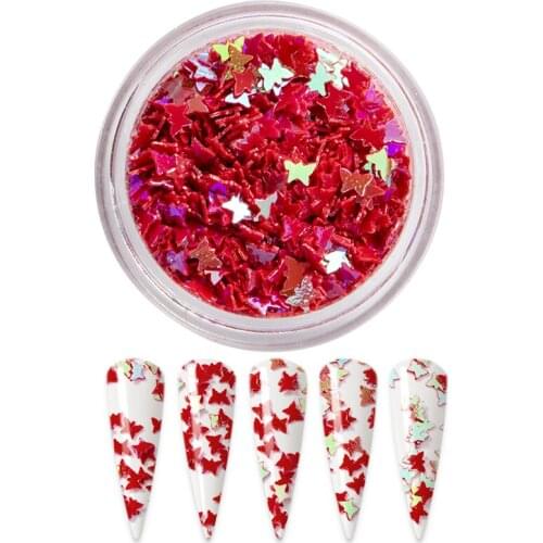 Nail stickers High quality color mixed glitter holographic butterfly sequins nail sticker packaging DIY