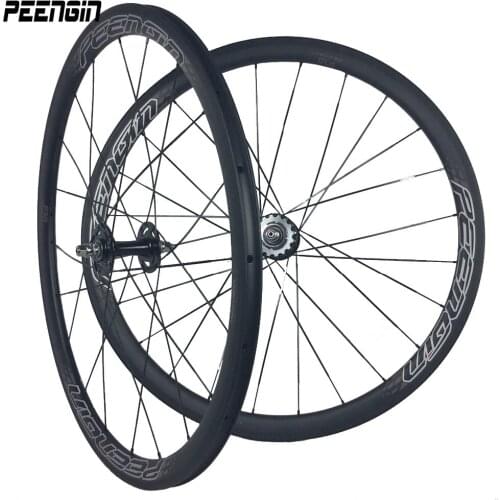 Wheel carbon 700c Factory sale cycle carbon clincher track wheelset 23mm wide 38mm fixed gear Novatec 20/24,Powerway 24/28H hub