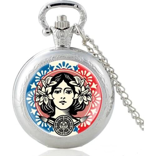 New Arrival Make Art Not War Vintage Quartz Pocket Watch Men Women Glass Dome Charm Pendant Necklace Hours Clock Gifts
