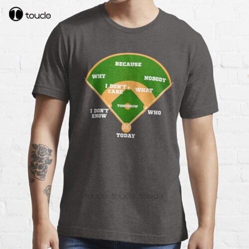 New WhoS On First? Baseball Diamond Fielding Card T-Shirt Cotton Men Tee Shirt