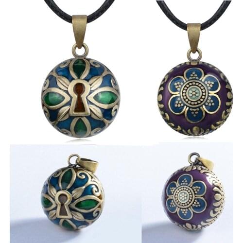 Angel caller 20mm sweet sound Harmony Bola ball Flower Chime ball Pendant necklace Vintage Jewelry pregnancy gift for women baby
