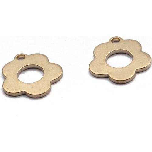40pcs/lot Small Folwer Charms Pendant Brass Charms For DIY Earrings Bracelet Jewelry Making Findings