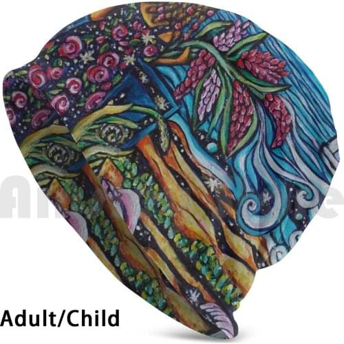 Funeral Flowers For The Future Beanies Knit Hat Hip Hop Tropical Flowers Caribbean Sea Grenada