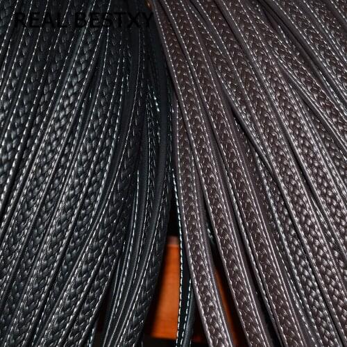 REAL BESTXY 1m/lot Flat braided Leather Cord For Bracelets & Bangles & pulseras Jewelry Making