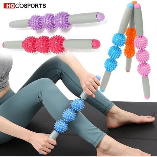 3 /5 Balls Yoga Massage Roller Stick Anti-Cellulite Body Massager Stress Relief Slimming Muscle Roller Relax Yoga Fitness Tool