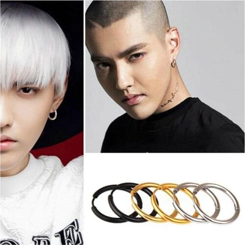 2PC /Set Stainless Steel Small Hoop Earrings for Women Men Gold Black Circle Ear Ring Earrings Helix Hoop Piercing