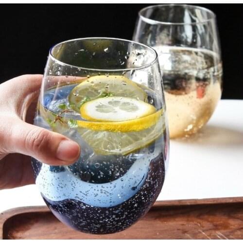 Modern 500ML INS Starry Sky Glass Water Bottle Household Belly Cup Milk Juice Coffee Smoothie Drink Beer Mug 3Colors