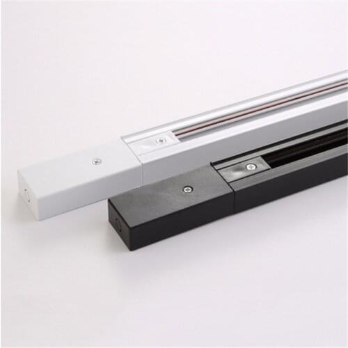 Modern black white 2 wire track rail straight L T X cross connector jointer for 2 wire track light LED spotlight rails