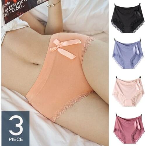Big Sizes Panties of Large Size Clothing Laces Soft Ladies Plus Size Underwear Women Comfortable Briefs XL-5XL 3 Pieces