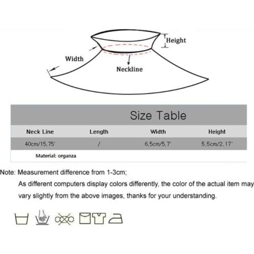 Victorian Vintage Organza Agaric Ruffles Stand Fake Collar Steampunk Stage Cosplay Costume Neck Ruff with Adjustable Ribbon