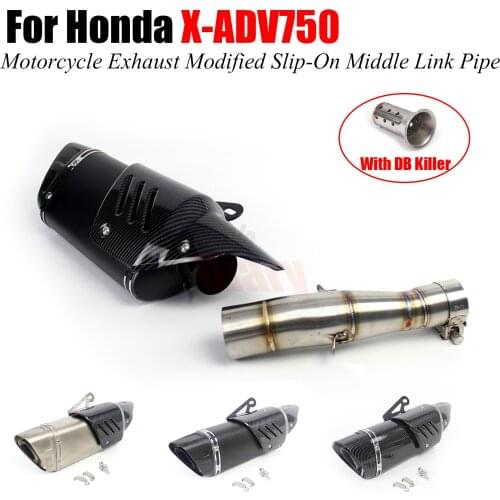 1 Set For Honda X-ADV750 X ADV750 ADV 750 51mm Motorcycle Exhaust Slip On Escape Moto Tube Link Middle Mid Pipe Racing Motorbike