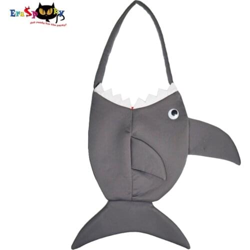 Eraspooky Funny Shark Bag Cosplay Prop Children School Baby Costume Novelty Toy Animal Shape Candy Bag Gift Sacks