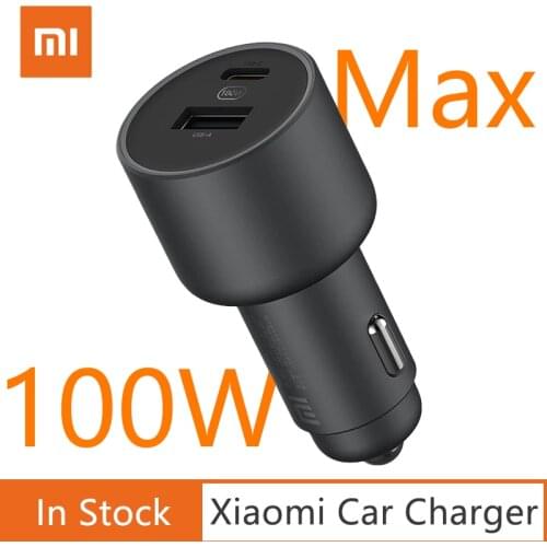 Original Xiaomi Car Charger 100W QC 5V 3A Fast Charging USB-A USB-C Dual Port Output USB Wireless Power Bank For Phone
