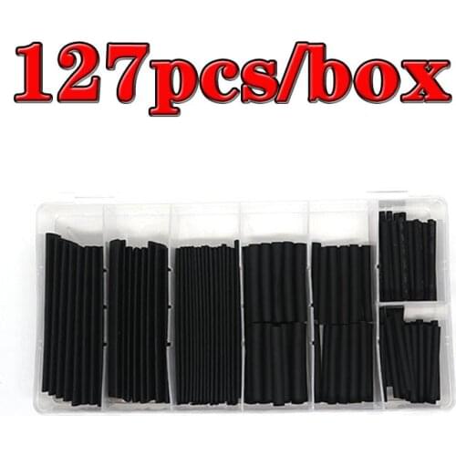 127Pcs/Set Ratio 2:1 Assorted Polyolefin Heatshrink Tubing Cable Sleeves Thermoretractil Wire Protector Heat Resistant Hose