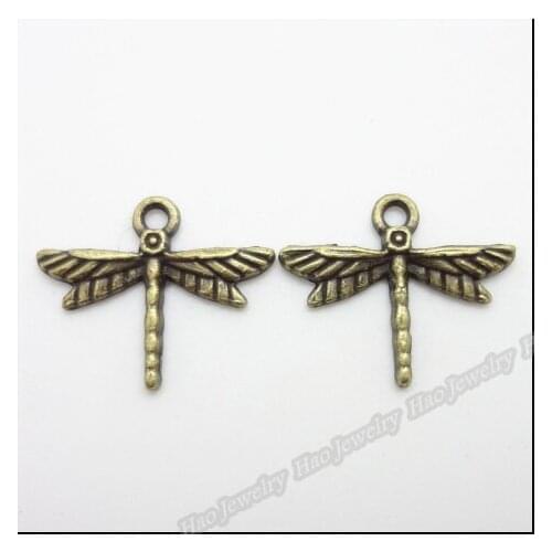 210pcs Vintage Charms Dragonfly Pendant Antique bronze Fit Bracelets Necklace DIY Metal Jewelry Making