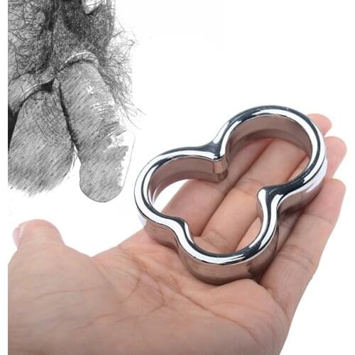 3 Rings Curved Metal Cock Ring Scrotum Stretcher Penis Lock Ring Bondage Delay Ejaculation BDSM Sex Toys For Men Gay Sex Shop 18