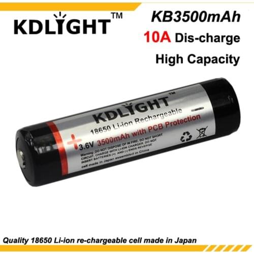 KDLITKER KB3500mAh 3.6V 3500mAh Rechargeable Li-ion 18650 Battery with PCB