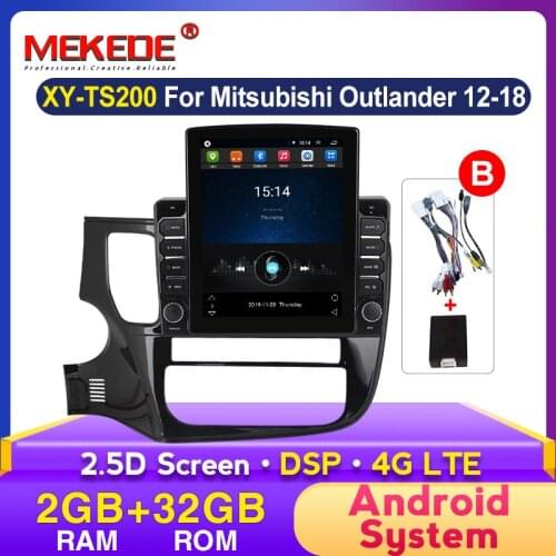 DSP HD Tesla Style Screen Android Car Multimedia Stereo for Mitsubishi Outlander 3 GF0W GG0W 2012-2018 Navigation GPS Head Unit