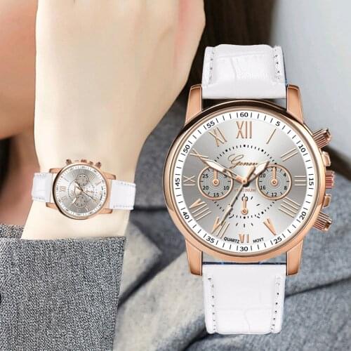New Fashion Luxury Designer Women Leather Band Mechanical Quartz Analog Wrist Watch With Roman Scale Watch Clock reloj mujer