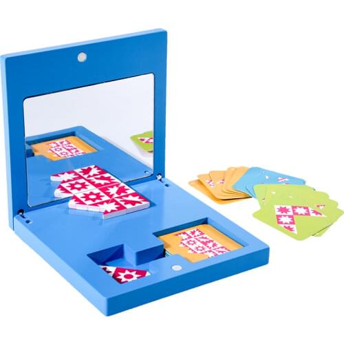 Kids Montessori Wooden Toys Mirror Imaging Puzzle Educational Toys Space Cognitive Logic Tabletop Games Intellectual Sensory