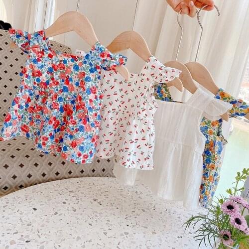DIIMUU Newborn Baby Dress Infants Girl Dresses Kids Print Tops 1-4 Years Girls Clothes Children Girl Mini Dress Clothing