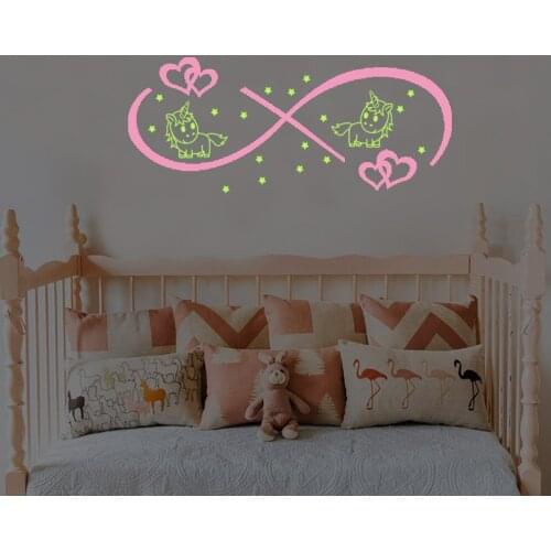Wall decor love cycle double spell fluorescent stickers living room bedroom decor decal background wall luminous mural wallpaper