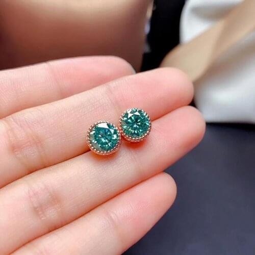 GRA certificate green moisanite jewelry set for women stud earrings ring necklace 925 sterling silver shiny gem party gift