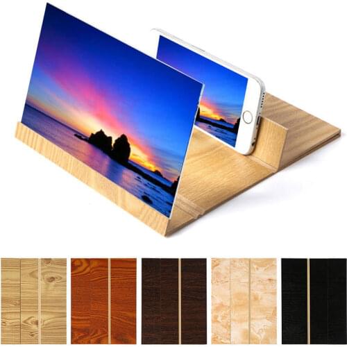 Hot Portable Foldable Magnifier Screen 12 Inch Wood Bracket Phone Stand Holder NK-Shopping
