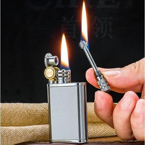 CHIEF Kerosene lighter Ten Thousands Matches dual-use ultra-thin copper ightweight portable creative personalized smoking gift