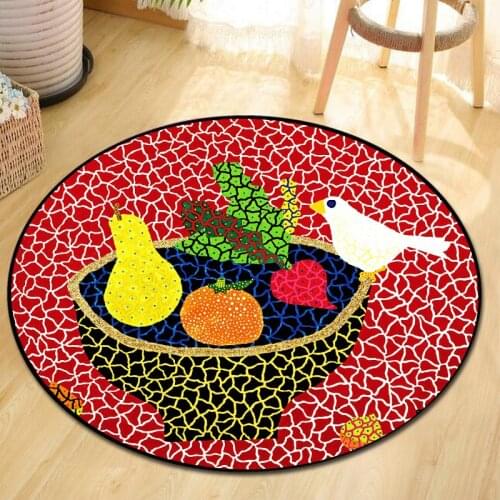Colorful Polka Pumpkin Round Carpet balcony doormats bathromm Illustration Rug door Floor Mat Janpese Carpet tapis rug salon