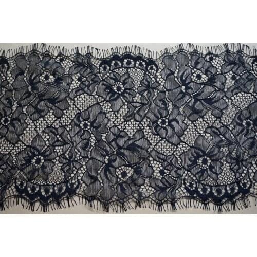 3 Meters Long 6.3" Wide Double Edging Eyelash Chantilly Lace Trimming Bridal Lace Trim French Lace Trim In Black White