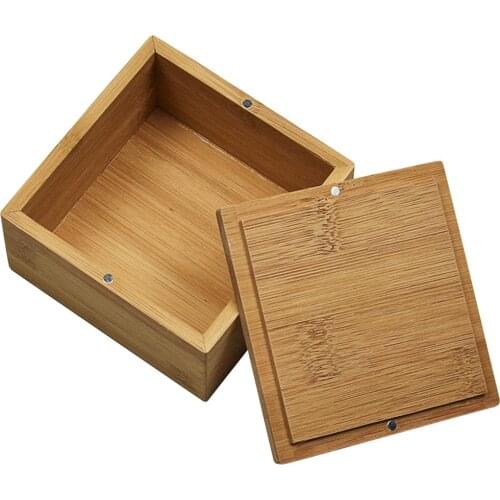 Square Bamboo Storage Box Jewelry Socks Underwear Bras Socks Ties Storage Boxes Drawer Cosmetic Divider With Lid