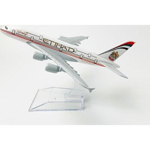 1:400 Scale 16CM Etihad Airways Airbus A380 Airplane Plane Model Diecast Aircraft Toys Gifts Airliner Model Kids Gift Decoration