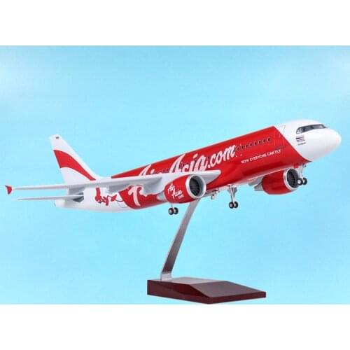 1/80 47CM Airplane Airbus A320 NEO Air Asia.Com Airline Model LED Light Landing Gear Plane Model Adult Airliner Toy Display Show